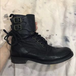 ECOTE BDG black goat leather combat punk boots